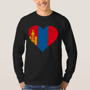 Mongolia Flag Heart Mongolia Gifts Love Mongolia T-Shirt