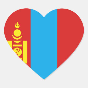 Mongolia Flag Heart Sticker
