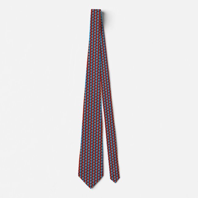Mongolia Flag Hearts Tie (Front)