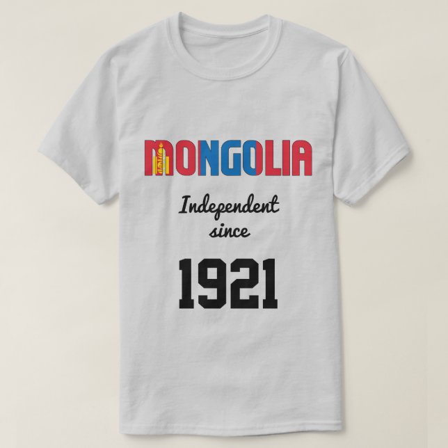 Mongolia Flag Independence Celebration T-Shirt (Design Front)