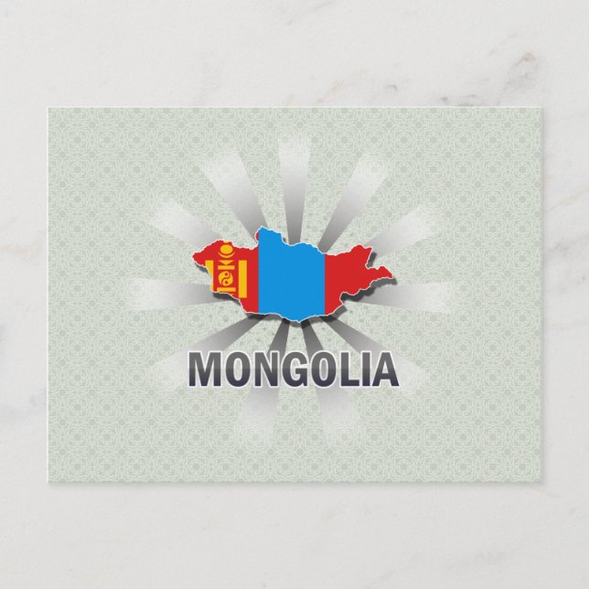 Mongolia Flag Map 2.0 Postcard (Front)