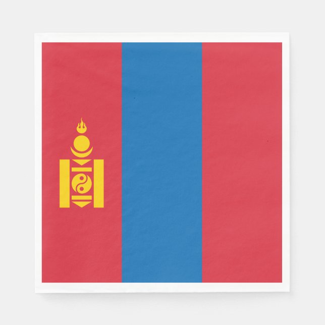 Mongolia Flag Napkin (Front)