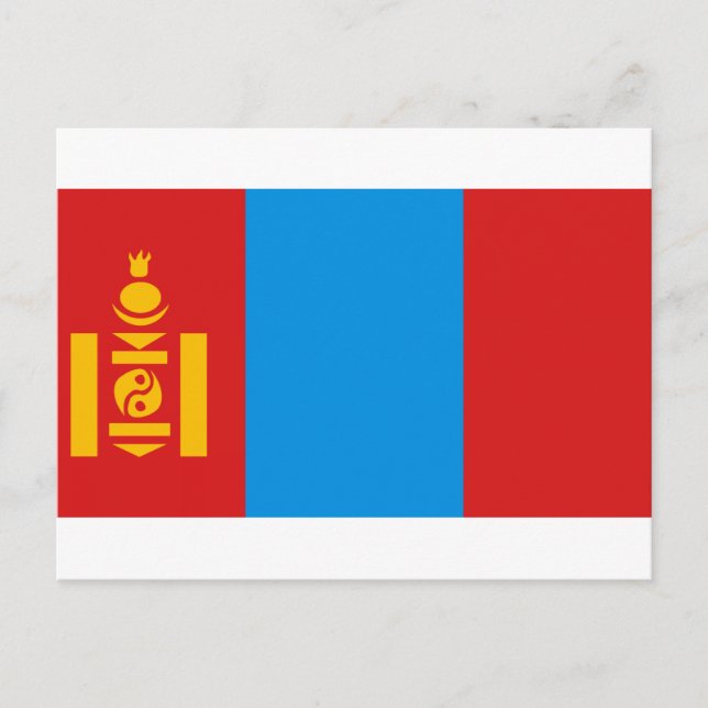 Mongolia Flag Postcard (Front)