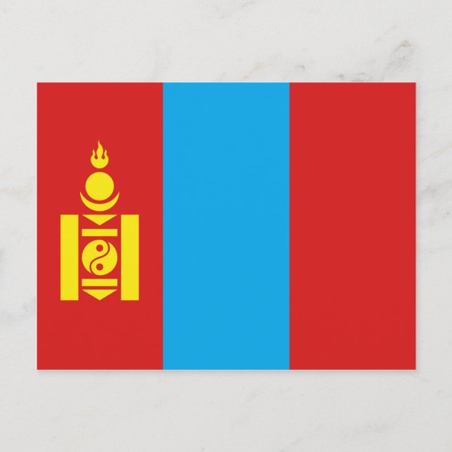 Mongolia Flag Postcard (Front)