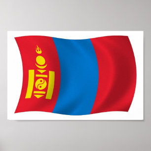 Mongolia Flag Poster Print