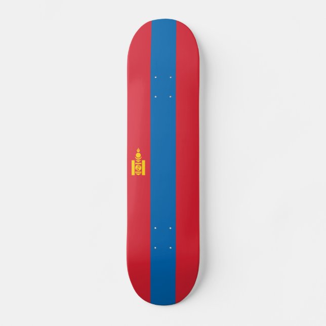 Mongolia Flag Skateboard (Front)