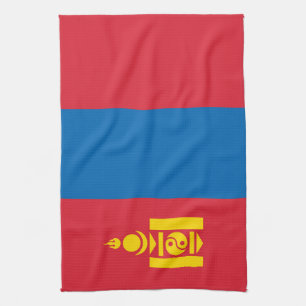 Mongolia flag tea towel