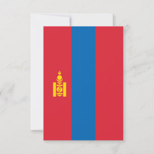 Mongolia flag thank you card
