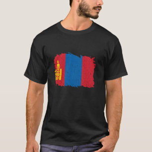 Mongolia Flag Vintage Mongolian Pride Mongolian Ro T-Shirt