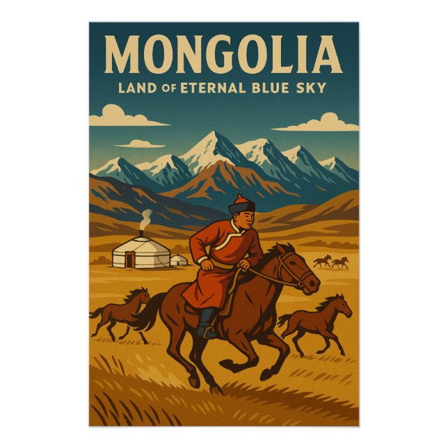 Mongolia – Land of Eternal Blue Sky Poster (Front)