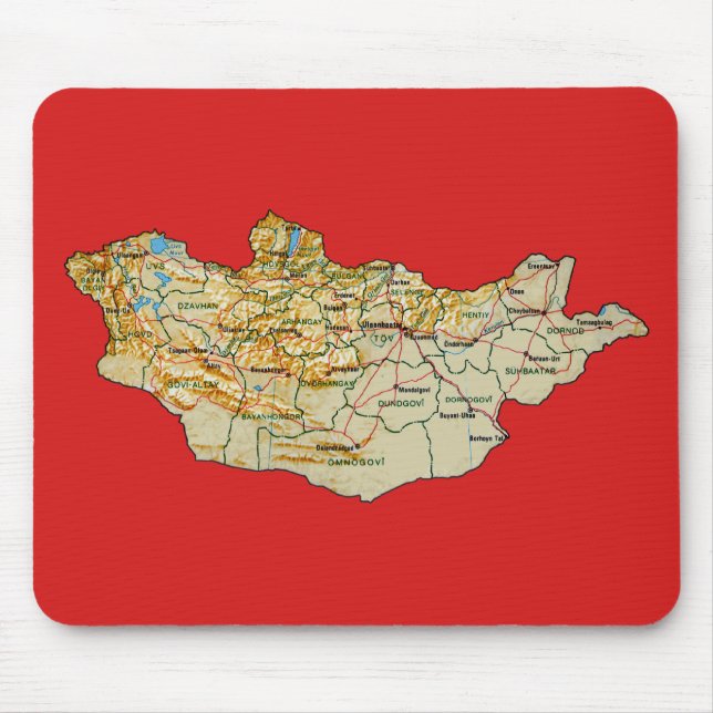 Mongolia Map Mousepad (Front)