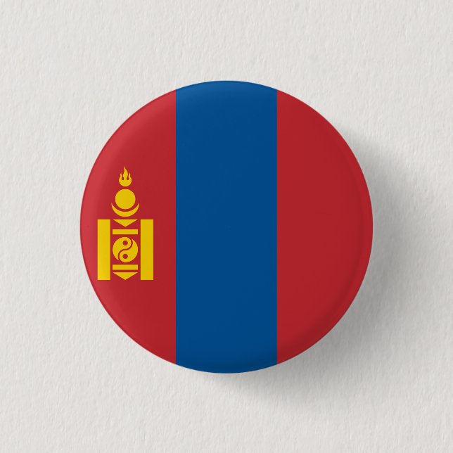 Mongolia (Mongolian) Flag 3 Cm Round Badge (Front)