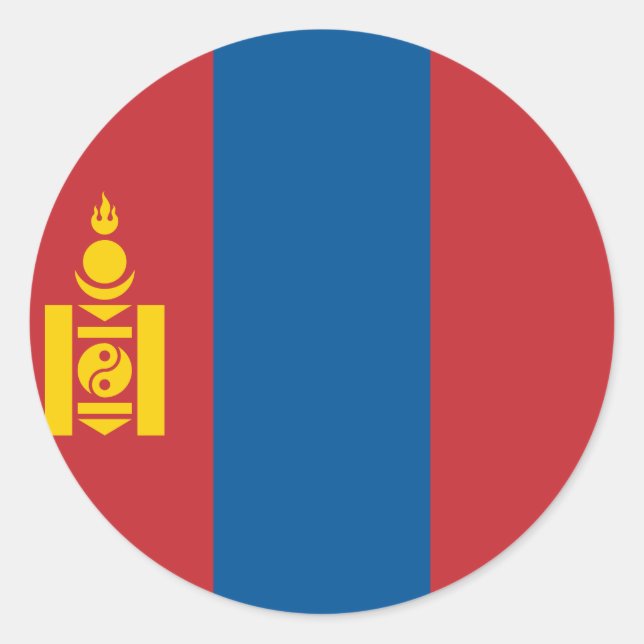 Mongolia (Mongolian) Flag Classic Round Sticker (Front)