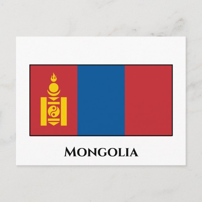 Mongolia (Mongolian) Flag Postcard (Front)