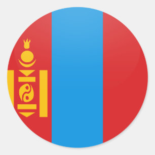 Mongolia quality Flag Circle Classic Round Sticker