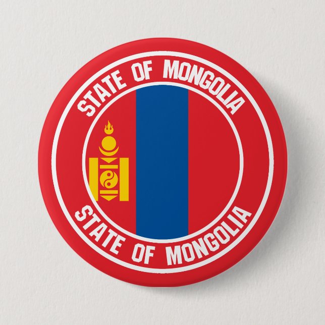 Mongolia Round Emblem 7.5 Cm Round Badge (Front)