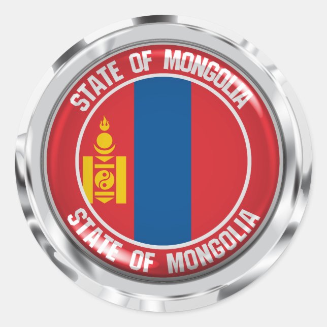 Mongolia Round Emblem Classic Round Sticker (Front)