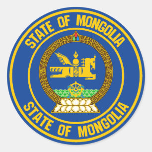 Mongolia Round Emblem Classic Round Sticker