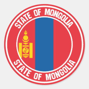 Mongolia Round Emblem Classic Round Sticker