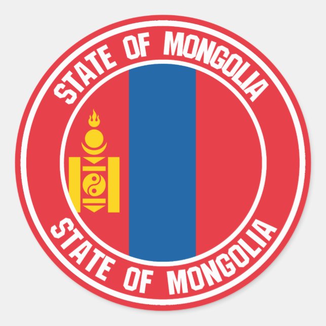Mongolia Round Emblem Classic Round Sticker (Front)