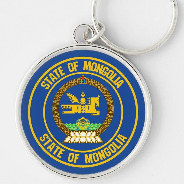 Mongolia Round Emblem Key Ring (Front)
