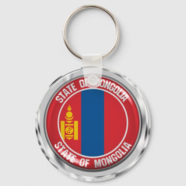 Mongolia Round Emblem Key Ring (Front)