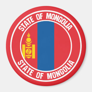 Mongolia Round Emblem Magnet