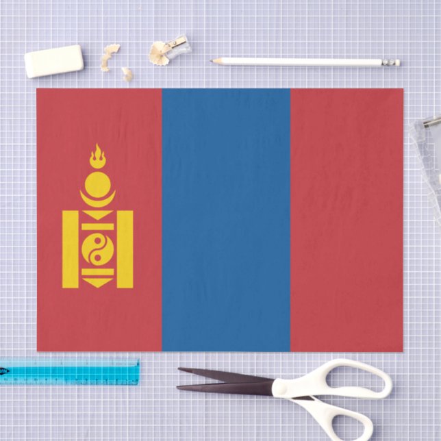 Mongolia tissue paper, Mongolian Flag tissue paper (Craft)