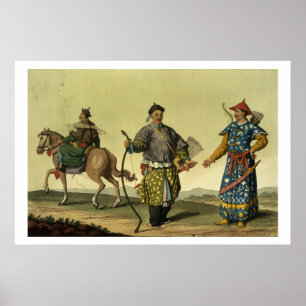 Mongolian Eight Flags soldiers from Ching's milita Poster