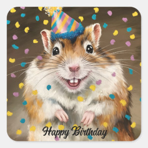 Mongolian Gerbil confetti Square Sticker