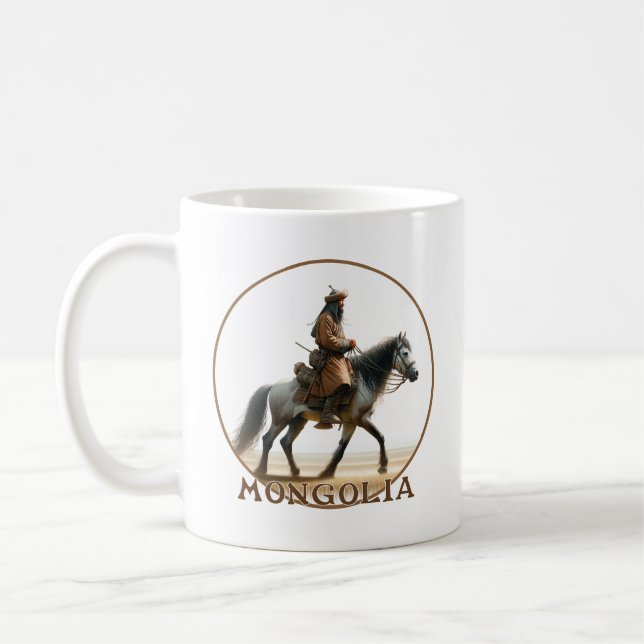 Mongolian Horseman Coffee Mug (Left)