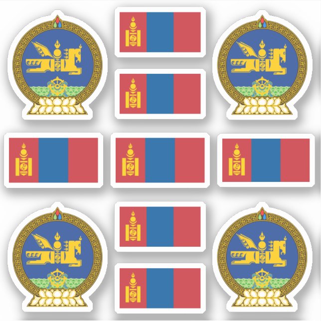 Mongolian national symbols / coat of arms and flag (Front)