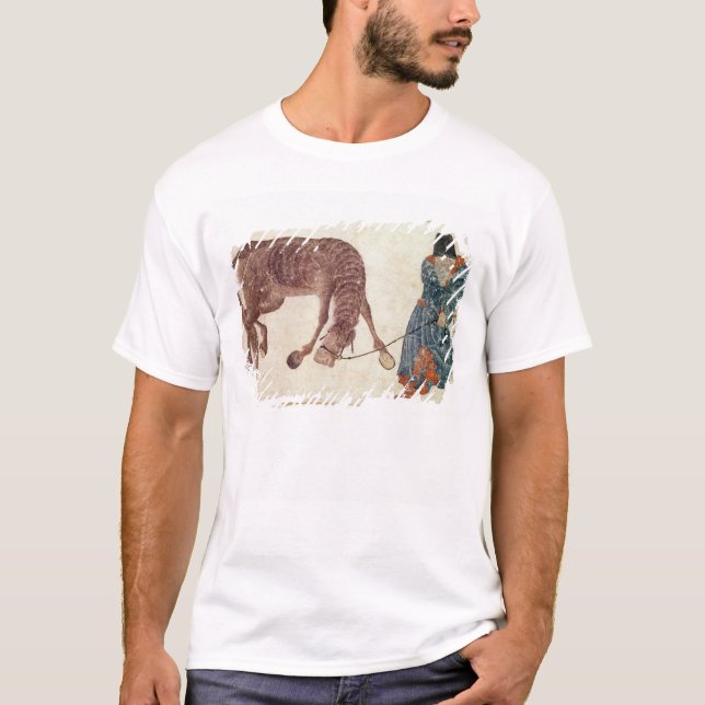 Mongolian nomad taking his horse to water T-Shirt (Front)