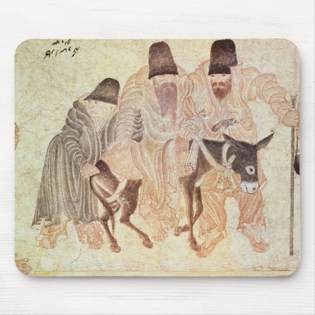 Mongolian nomads with a donkey, 15th century mouse pad (Front)