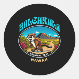 Mongoose Hiking At Haleakala National Park  Classic Round Sticker