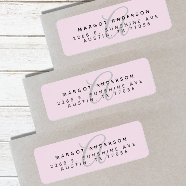 Mongoram Chic Stylish Script Purple Return Address Label (Creator Uploaded)
