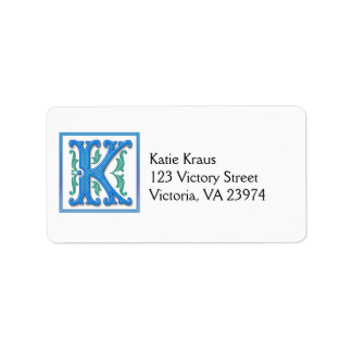 Mongram Initial K Label