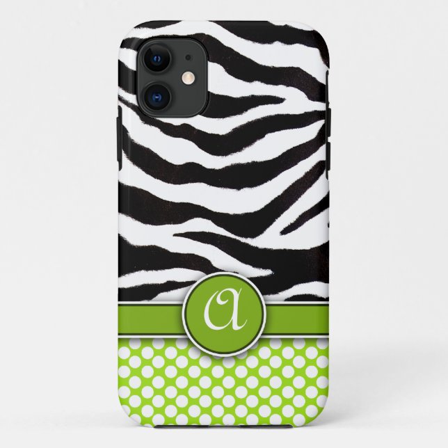 Mongrammed Zebra Print iPhone 5 Case-Mate Case (Back)