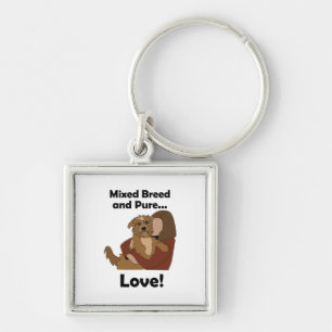 Mongrel Dog Mixed Breed Pure Love Pet Birthday Key Ring