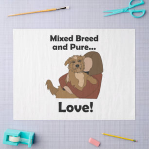 Mongrel Dog Mixed Breed Pure Love Pet Birthday  Tissue Paper
