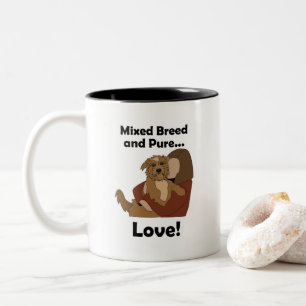 Mongrel Dog Mixed Breed Pure Love Pet Birthday Two-Tone Coffee Mug