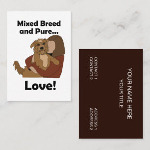 Mongrel Dog Mixed Breed Pure Love Pet Rescue Business Card
