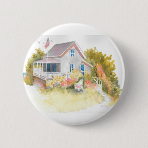 Monhegan Cottage J Kilburn 6 Cm Round Badge
