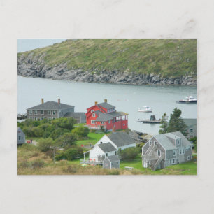 Monhegan Island Time Maine Coastal Fun Harbour PC  Holiday Postcard