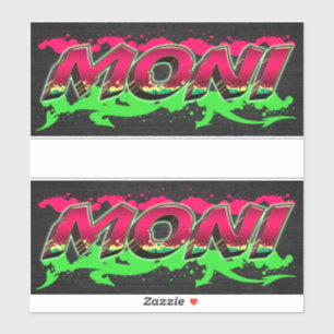 Moni Vorname Name Graffiti Aufkleber Sticker