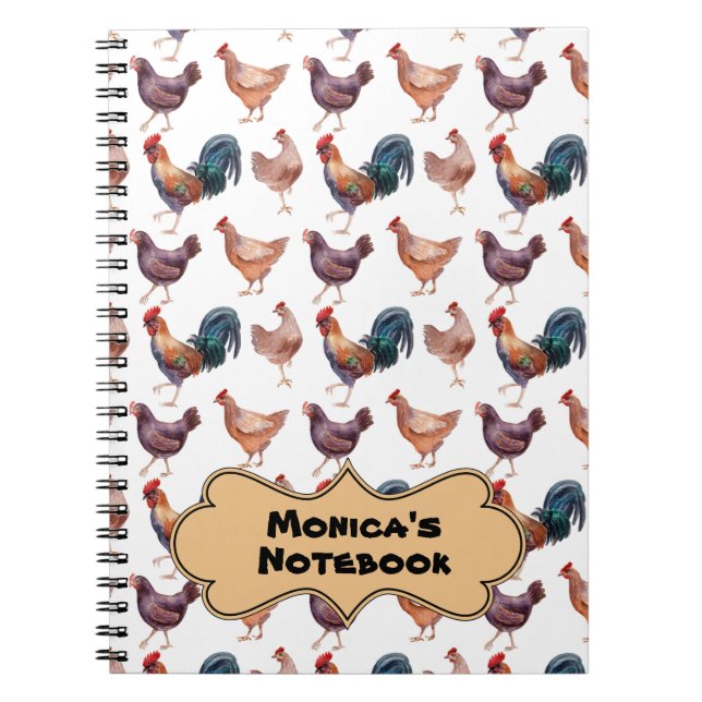 Monica's Chicken Spiral Notebook (Front)