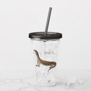 Monitor lizard cartoon illustration acrylic tumbler