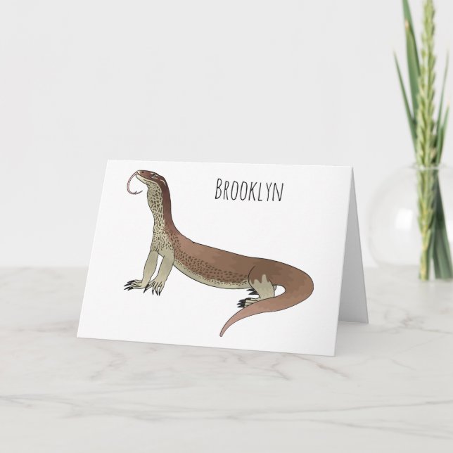 Monitor lizard cartoon illustration  card (Front)
