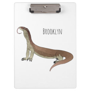 Monitor lizard cartoon illustration clipboard