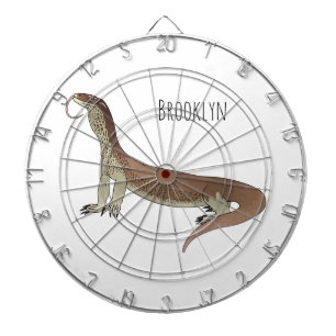 Monitor lizard cartoon illustration dartboard